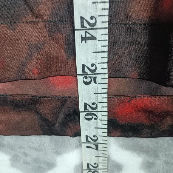 St. John Blouse Womens Large Red Brown Silk Stretch Beaded Jeweled Split Neck - Picture 9 of 12